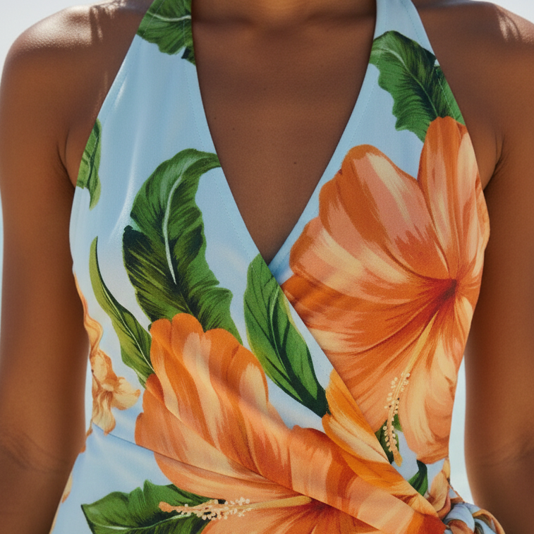 Vestido Curto Floral Azure Magnifique