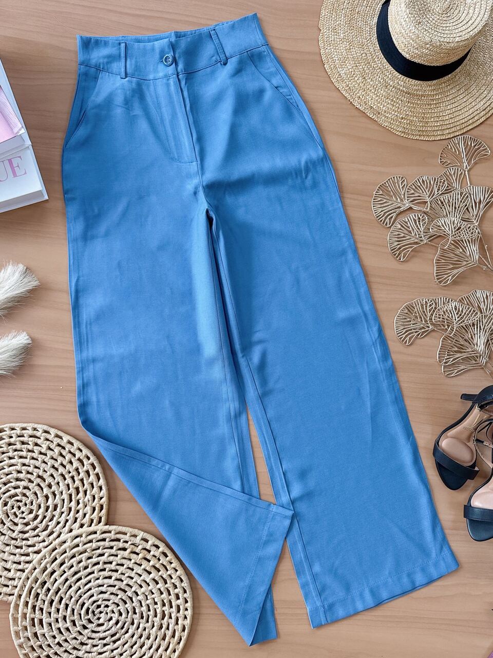 Calca Pantalona Carina Azul Jeans